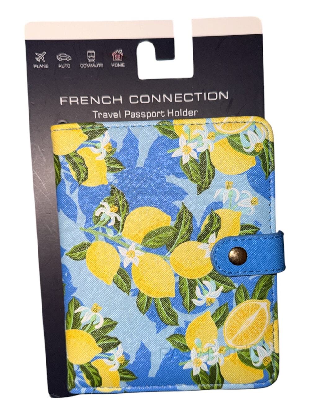 French Connection Floral Lemons Travel Wallet Passport Holder NEW